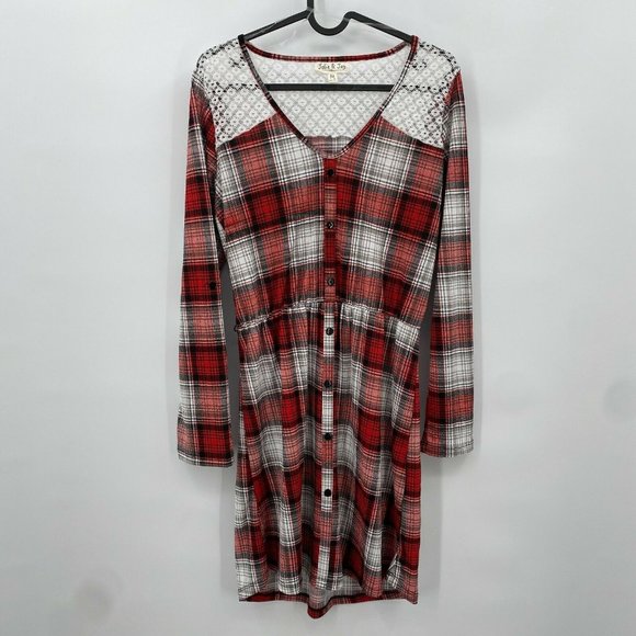 Jolie & joy Dresses & Skirts - Jolie And Joy Womens Multicolor Plaid Lace Dress